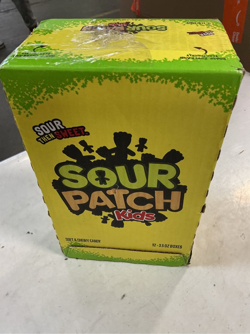 Condition photo showing New/Like New for (BB:SEP/07/2026) SOUR PATCH KIDS Soft & Chewy Candy, Bulk Candy, 12 - 3.5 oz Boxes