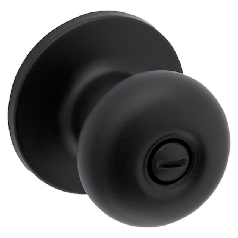 reliabilt baron matte black interior or bed/bath privacy door knob 