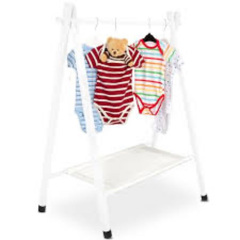 queekay baby clothing rack for baby shower toddlers wooden kids dress up rack with storage shelf for toddler dogs pets small clothes kids garment closet(28.7" h, white)