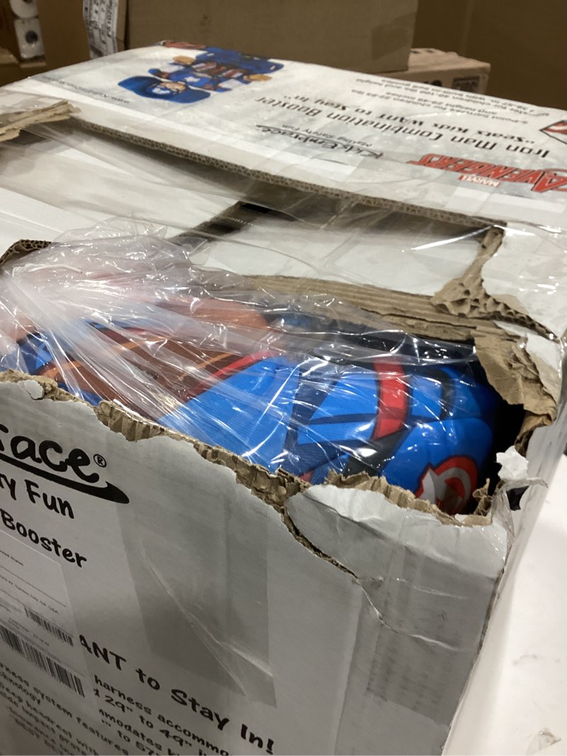 Condition photo showing New/Like New for kidsembrace 2-in-1 car seat | forward-facing harness (26.5–65 lbs) & booster mode (40–100 lbs) | latch | premium fit with multi-position headrest, harness & recline captain america