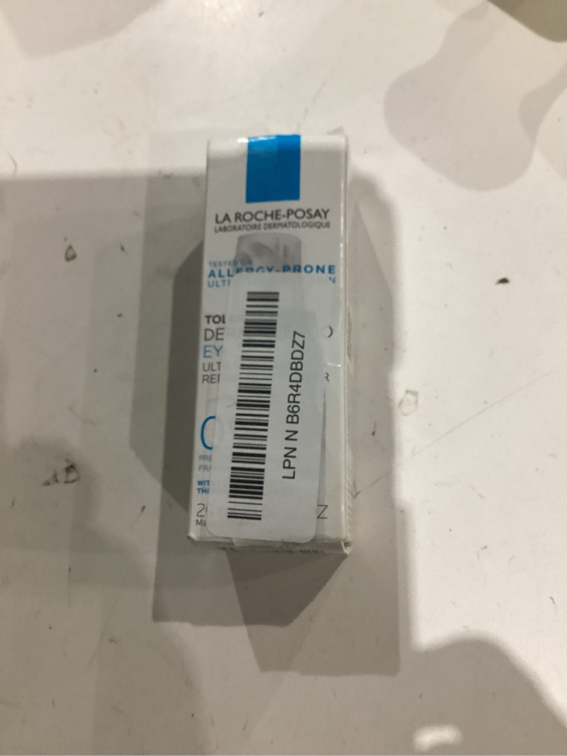 Condition photo showing As Is for la roche-posay toleriane dermallergo eye cream soothing repair moisturizer, soothes and comforts sensitive skin, allergy tested, fragrance free, alcohol free, formerly toleriane ultra eyes
