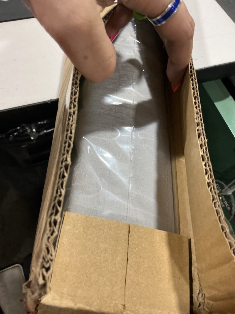 Condition photo showing Good Condition for lazblinds cordless roman shades for windows, blackout room darkening thermal insulated window blinds, lightweight fabric blinds for indoor windows, 34" w x 72" h, light grey blackout - light grey 34" w x 72" h