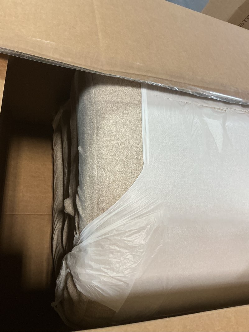 Condition photo showing Good Condition for nestl upholstered king headboard - easy assemble channel stitched headboard king size bed - wall mounted headboards with 3d soundproof wall panels peel & stick floating headboards, beige beige king