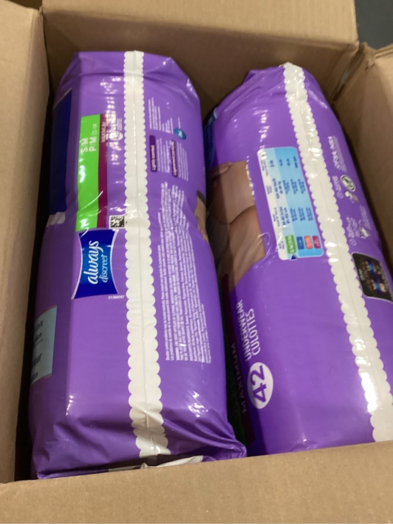 Condition photo showing New/Like New for Always Discreet Incontinence Underwear Women's - Maximum Protection - Small/Medium - 84ct