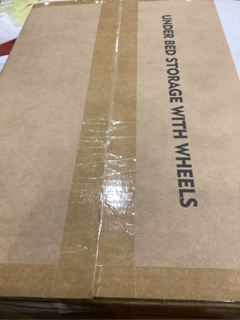 Condition photo showing Good Condition for Under Bed Storage with Wheels,XXL 60L Under Bed Storage Containers with Clear Lids, Rolling Under Bed Metal Drawer for Clothes, Shoes,Toys (White, 2 Pack) White 2Pack