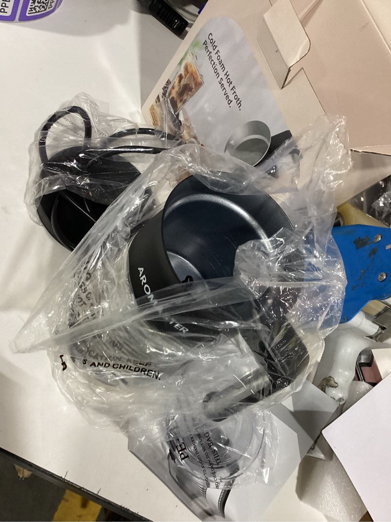 Condition photo showing Good Condition for aromaster milk frother, 4 in 1 electric milk frother and steamer for coffee, lattes, cappuccinos, automatic hot dense/airy foam & cold foam maker, ideal for home, kitchen and office daily use silver