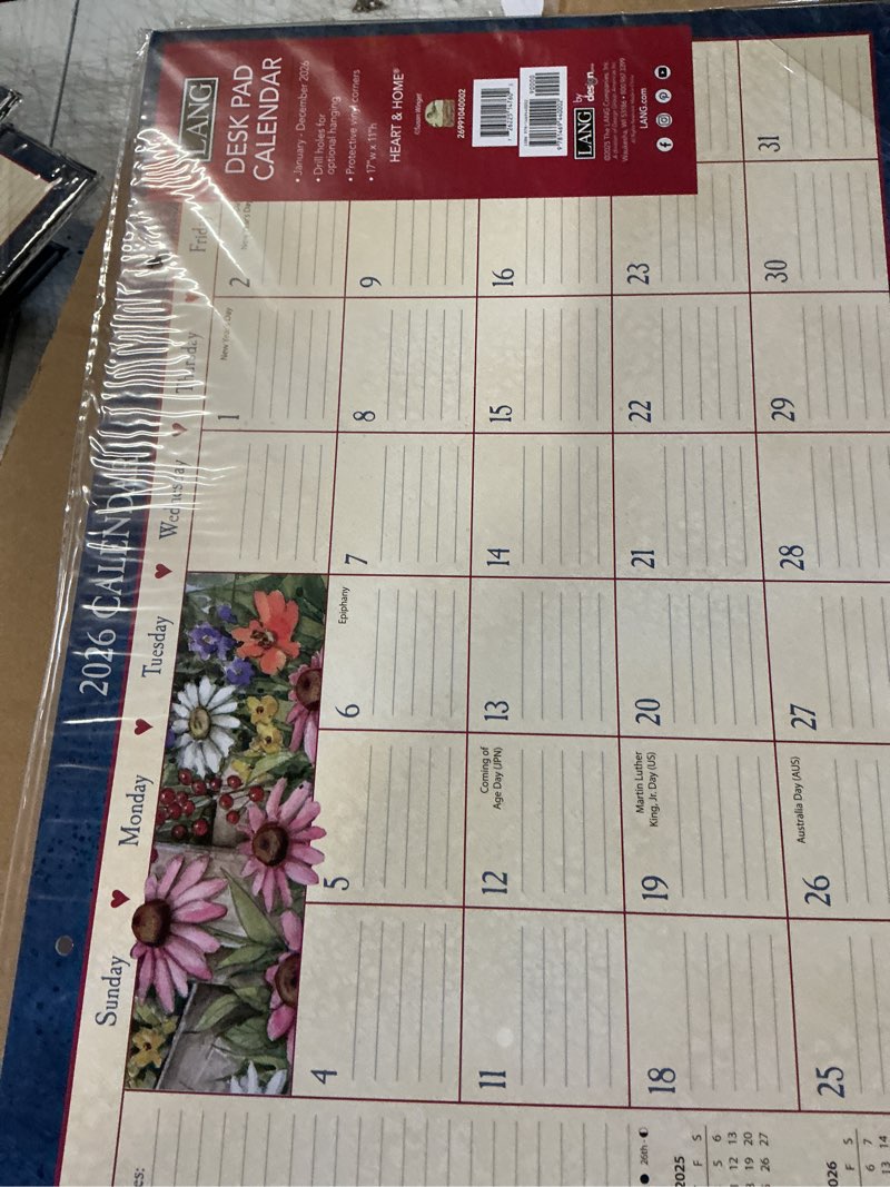 Lang, Heart and Home 2026 Desk Pad, 11'' X 17'', 12-Month Calendar with Stapled Binding