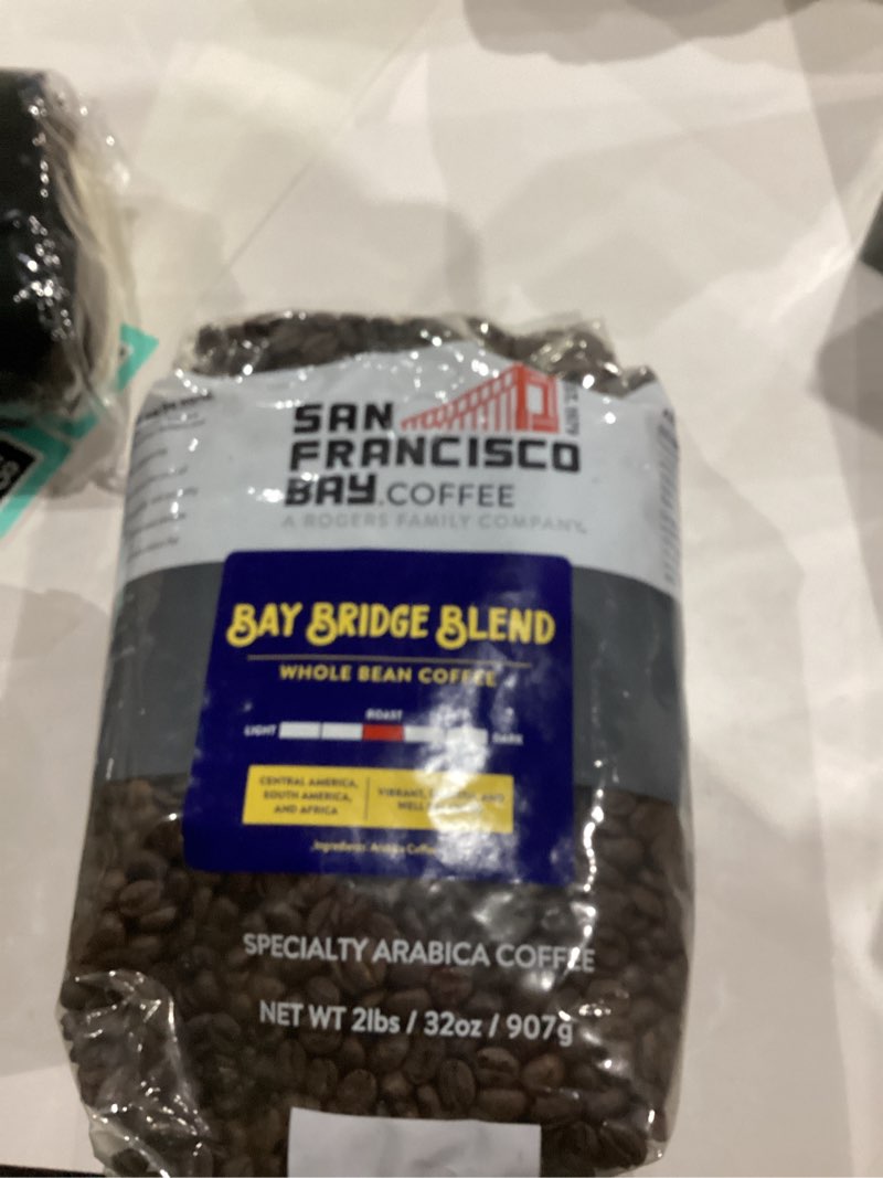 Condition photo showing New/Like New for San Francisco Bay Whole Bean Coffee – Bay Bridge Blend (2lb Bag), Medium Roast Bay Bridge Blend 32 Ounce (Pack of 1)