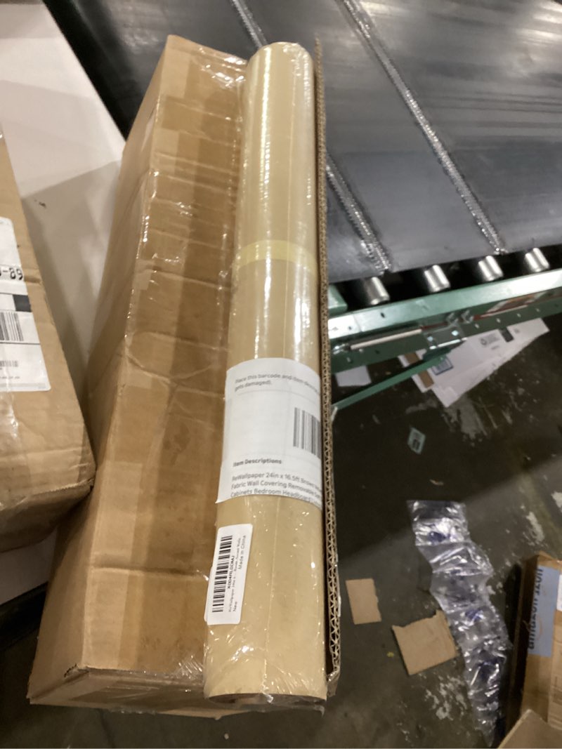 Condition photo showing Good Condition for rewallpaper 24in x 16.5ft brown velvet wallpaper peel and stick luxury velvet fabric wall covering removable soft textured flocked contact paper for cabinets bedroom headboard living room accent walls 197" x 24" brown velvet