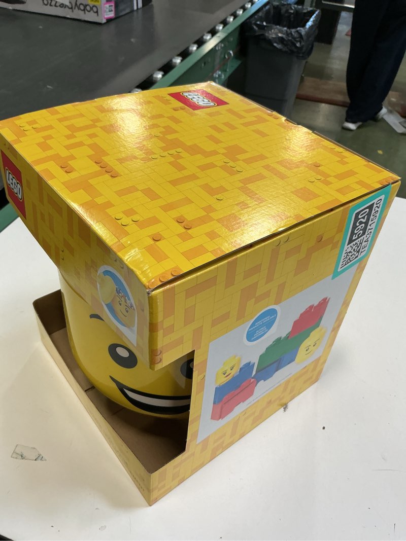 Condition photo showing New/Like New for LEGO Iconic Storage Head Large, Stackable Storage Box, 8,5 L, Yellow, Happy Boy