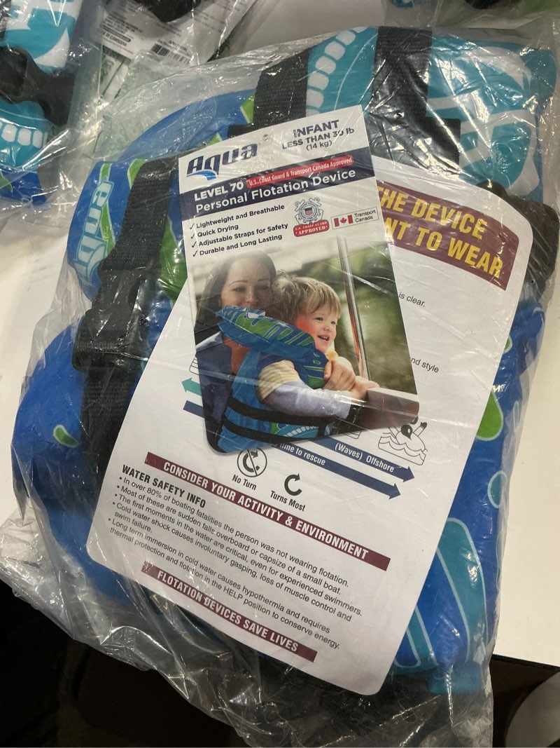 Condition photo showing New/Like New for Oceans7 US Coast Guard Approved Infant Life Jacket 8-30 lbs – Type II PFD Flex-Form Chest Personal F