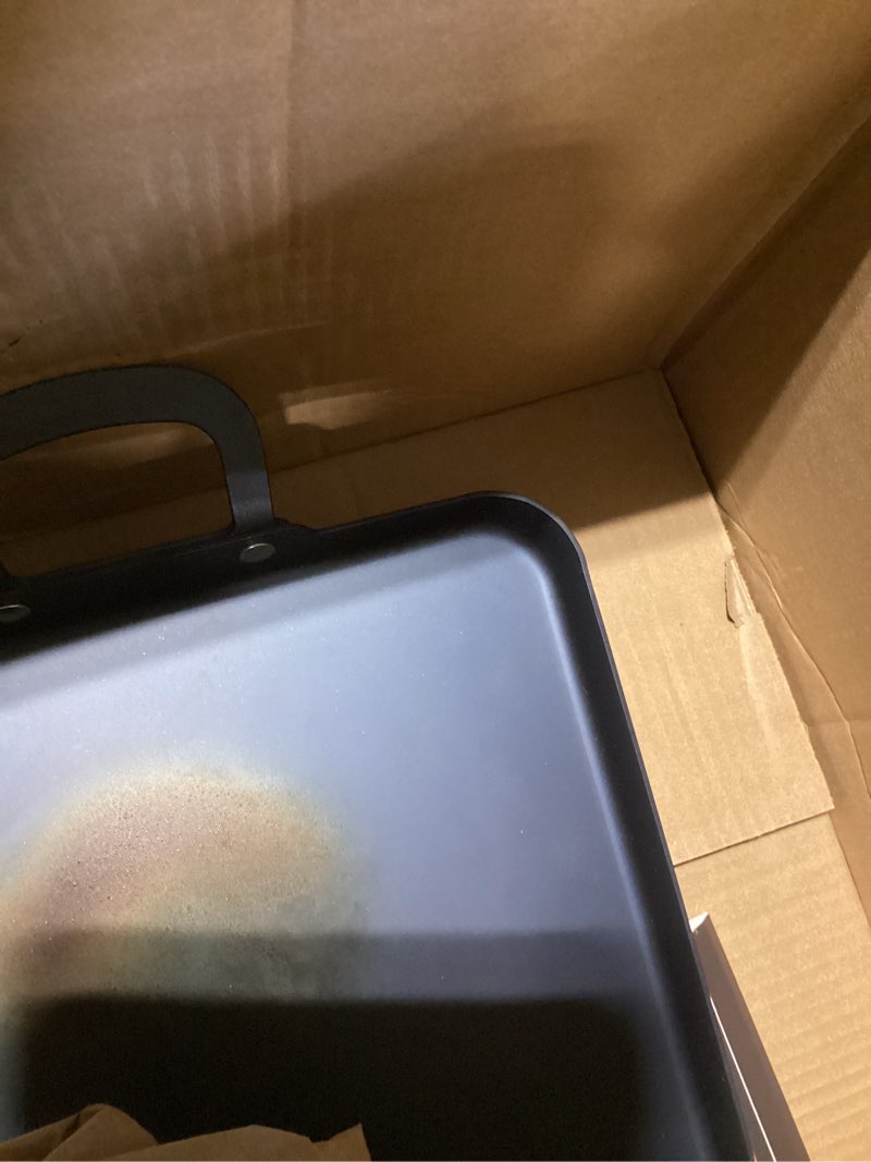 greenpan x bobby flay 18" x 11" carbon steel double burner pan, pre-seasoned ready to use, induction