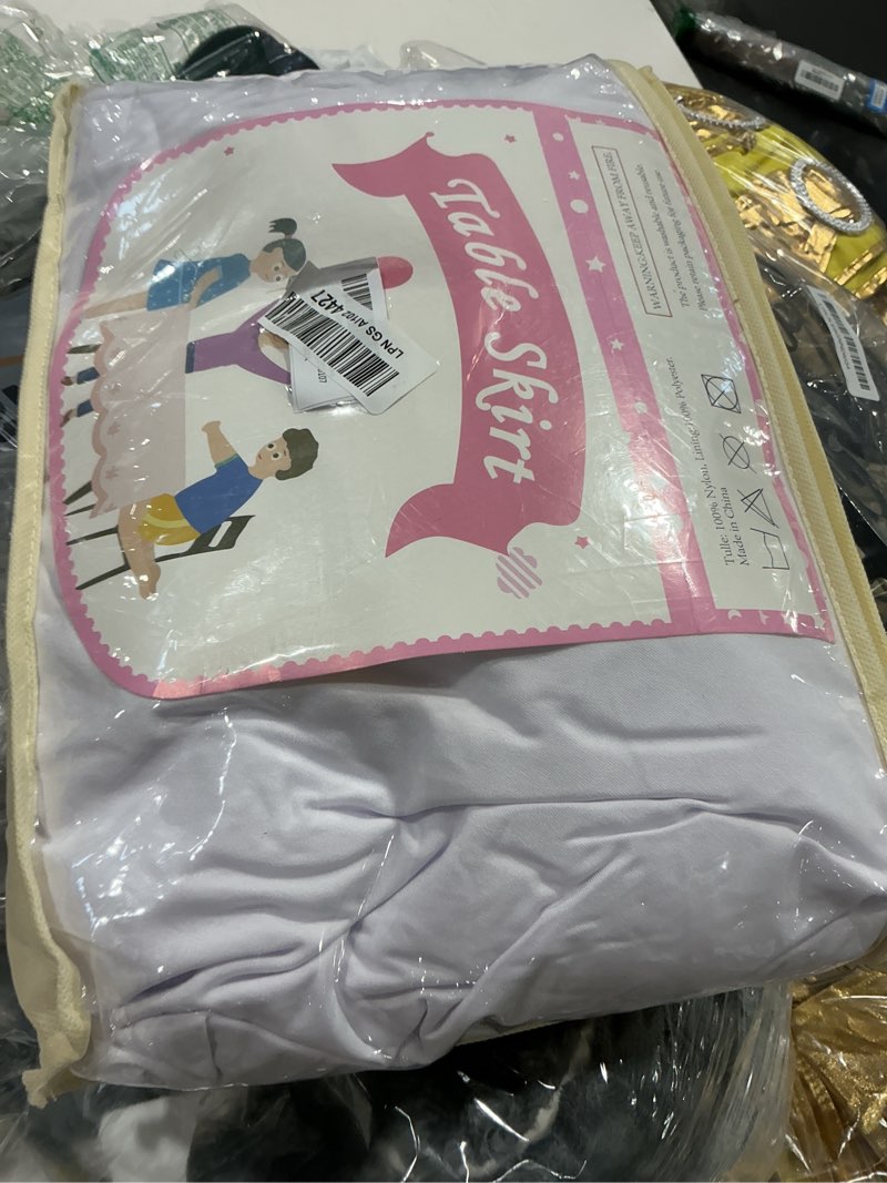 Condition photo showing Good Condition for 2 packs white spandex tableclothes for 6 foot rectangle tables, wrinkle free 6ft fitted table cover stretch table cloth desk skirt for weddings baby shower birthday party banquet decorations white 72" x 30" (6ft-2 pack)