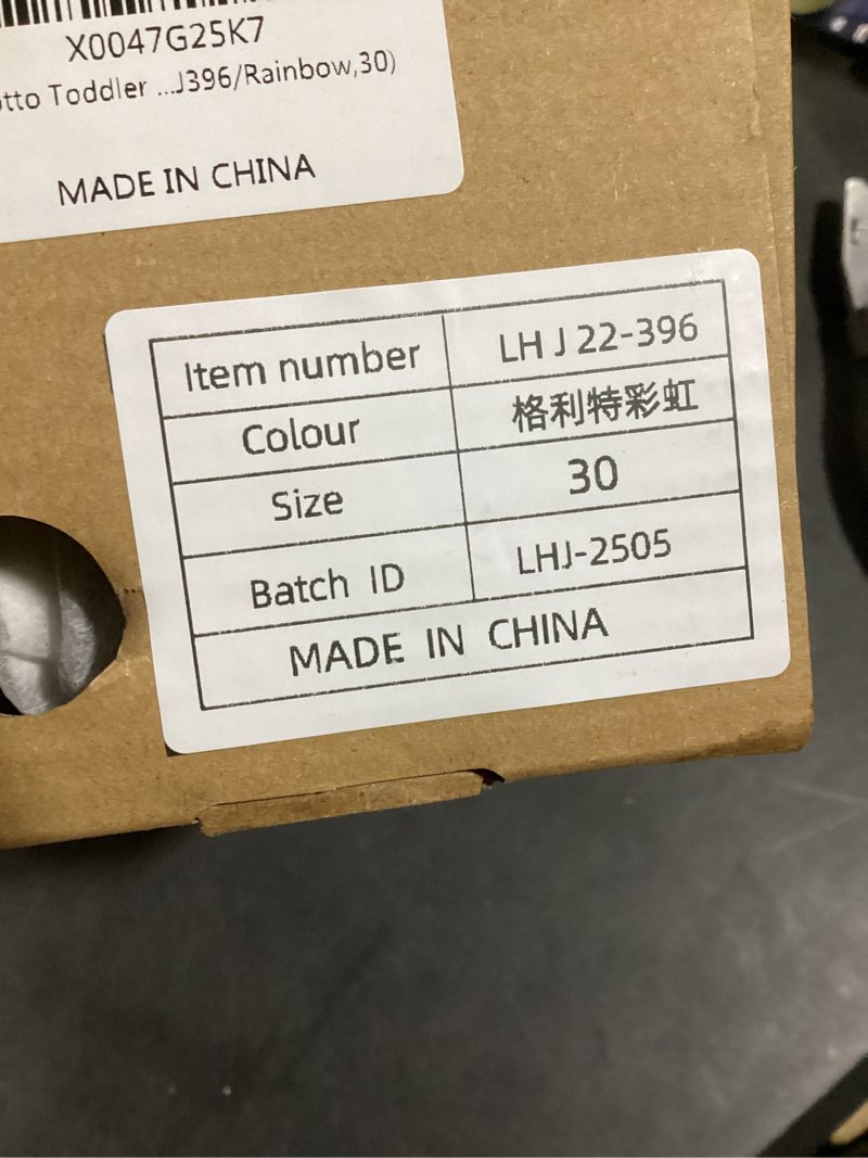 Condition photo showing New/Like New for Torotto Toddler Kids Sandals Boys Girls Cork Footbed Sandals with Adjustable Buckle Casual Slides Open Toes Flat 11 Little Kid Lhj396/Rainbow