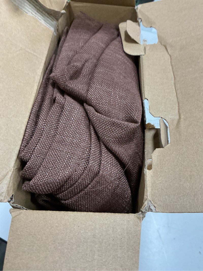 Condition photo showing Good Condition for miulee chocolate brown linen curtains 96 inch long for bedroom living room, soft thick linen textured window drapes semi sheer light filtering back tab rod pocket burlap look decor, 2 panels 52"w x 96"l (pack of 2) warm brown