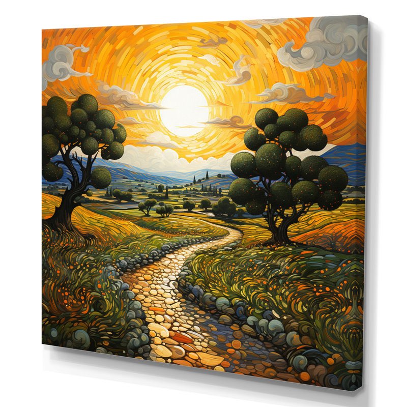Vangogh Olive Grove In Province - Vangogh Framed Art by Vincent Van Gogh Painting