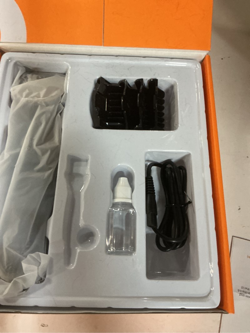 Condition photo showing As Is for oneisall dog clippers for grooming doodles poodles thick curly hair,low noise heavy duty dog grooming kit with detachable metal blades