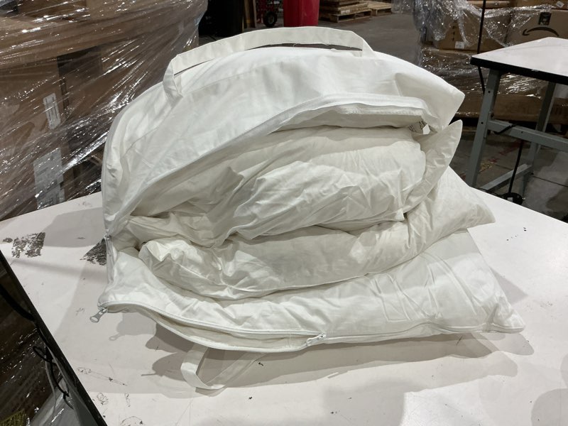 Condition photo showing Good Condition for three geese adjustable layer goose feather pillow,assembled bed pillow, soft cotton cover,good for side and back stomach sleeper, standard/queen size,packaging include 1 pillow white - adjustable pillow 1.0 queen/standard (pack of 1)