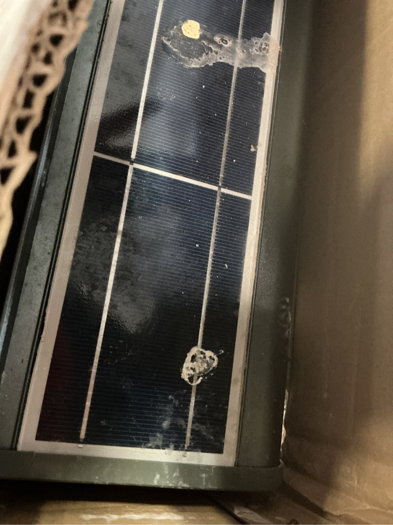 Condition photo showing As Is for eLEDing Solar Powered Lights 4FT 96 LEDs Wall Light Outdoor Weatherproof Wireless Billboard Advertisement Sign Security Light for Patio Back Door Building Bus Stop 20W