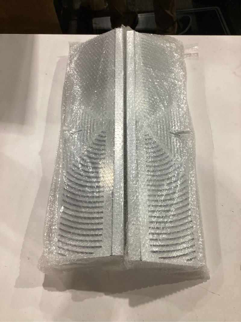 Condition photo showing New/Like New for 4 pack baseboard register vent 18 inch - roundflow design for maximum air flow - smooth-glide air adjust lever - heavy duty rust-proof steel - tool-free easy installation
