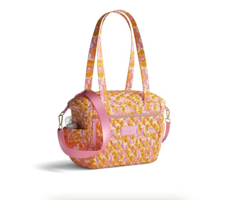 Quilted Diaper Bag With Insulated Bottle Pockets, Functional & Fashionable Tote Diaper Bag for Women Art Deco