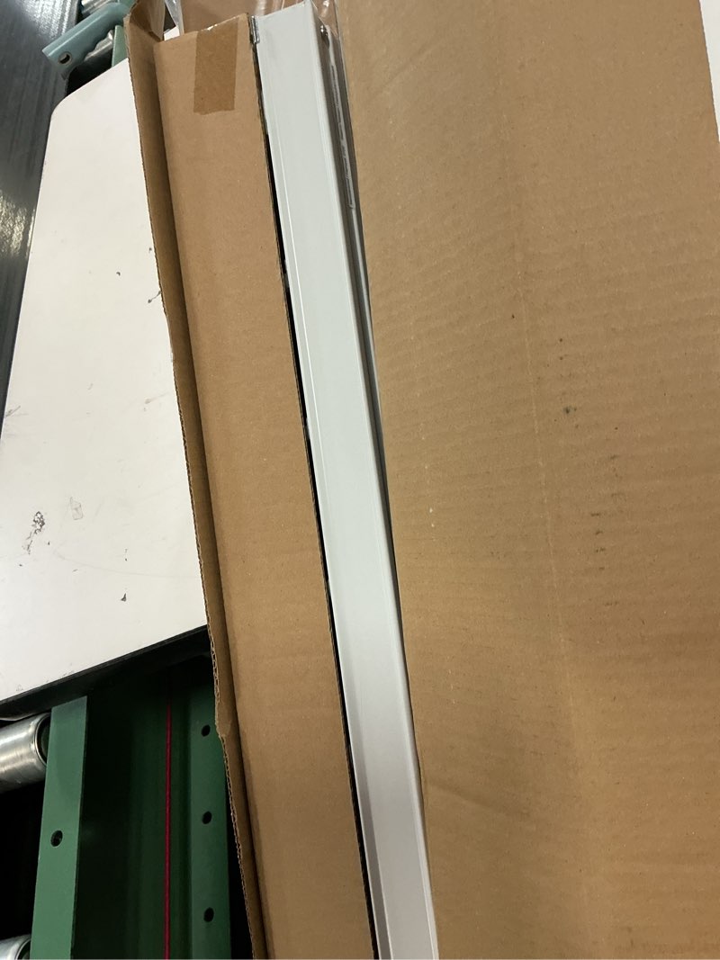 Condition photo showing As Is for project source light filtering vertical 3.5-in slat width 78-in x 84-in cordless white vinyl light filtering vertical blinds