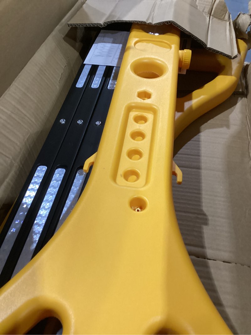 Condition photo showing Good Condition for RELIANCER Expandable 8.46ft Safety Barricade,Retractable Security Barrier Water Filled Weighted Base,Adjustable Traffic Barricades,Outdoor Crowd Control Barriers,Driveway Isolation Gate,Garden Fence Yellow