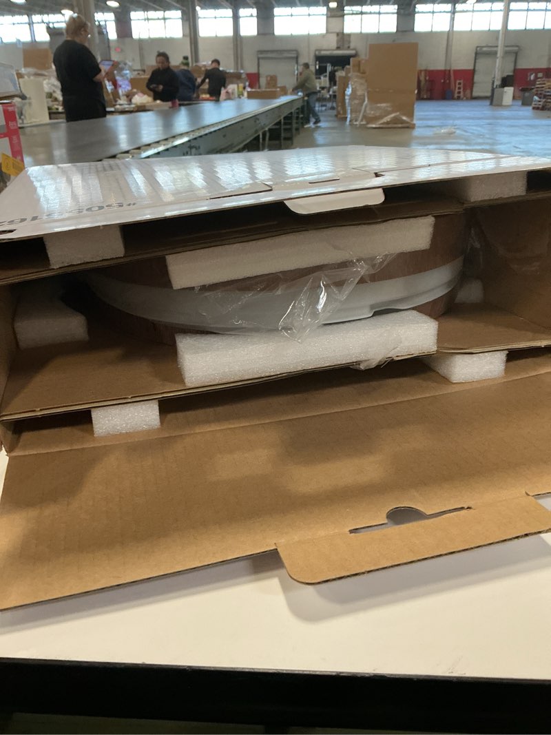 Condition photo showing As Is for Origin 21 Dunst 13-in Antique Bronze Integrated LED Flush Mount Light Walnut