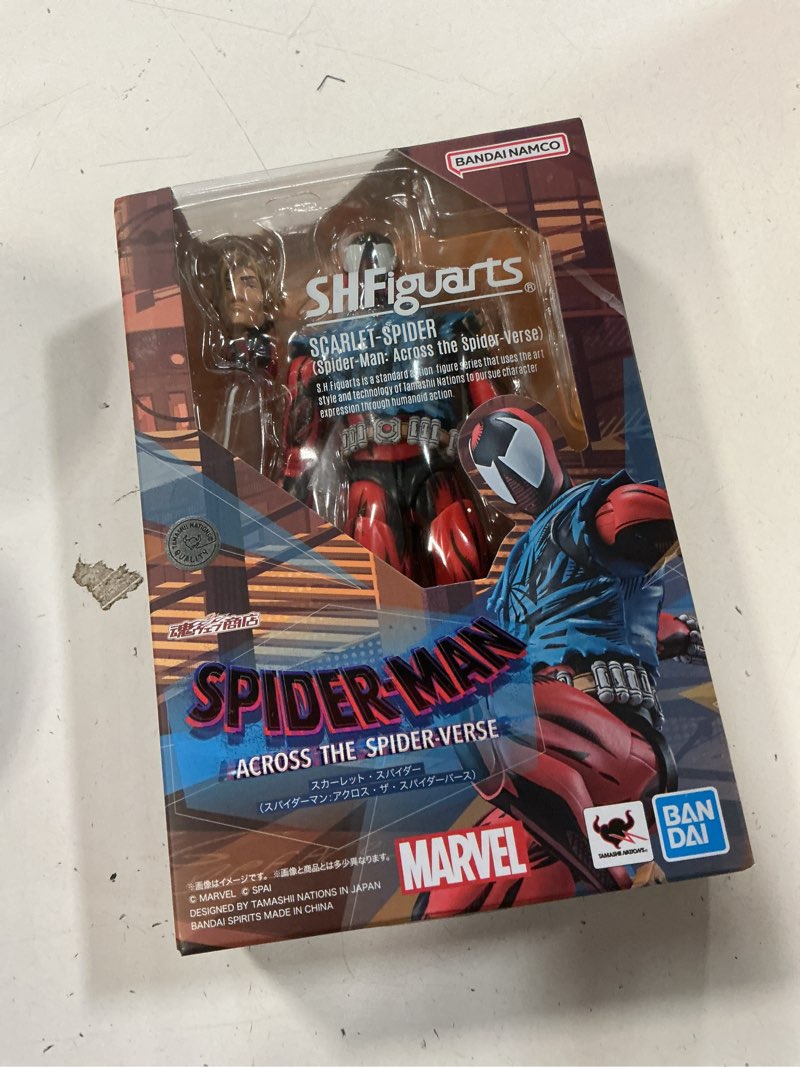 Condition photo showing New/Like New for tamashii nations - spider-man: across the spider-verse - scarlet spider s.h.figuarts action figure