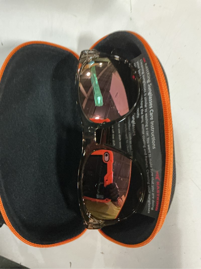 Condition photo showing Good Condition for kastking alsea polarized bifocal sports sunglasses, purivex water & salt repellent, grilamid frame, fishing, men women transparent gray frame, rose gold mirror bifocal+2.5