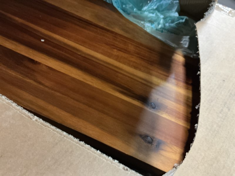 Condition photo showing Good Condition for nagawood extra large charcuterie boards, 30'' x 13'' acacia cheese board 3 part magnetic long & round boards with knive set, wine opener & cheese marker, unique serving tray for birthday, wedding gift