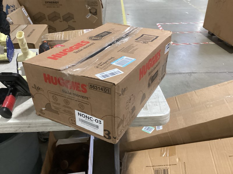 Condition photo showing New/Like New for huggies size 1 diaper little movers baby diapers, size 1 (16-28 lbs), 168 count (6 packs of 28), packaging may vary