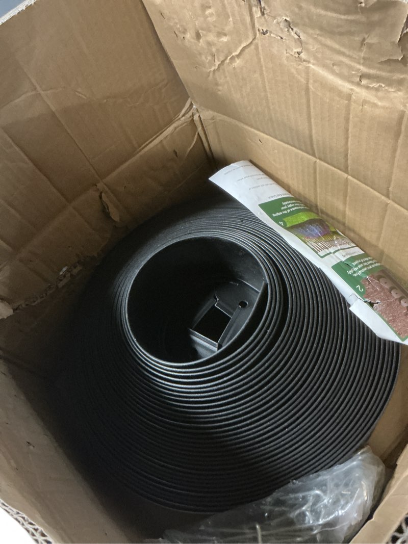 Condition photo showing Good Condition for landscape edging 4 inch tall 80ft with 100pcs metal spikes, plastic garden edging border landscape edging border lawn edging for landscaping, flower bed, yard