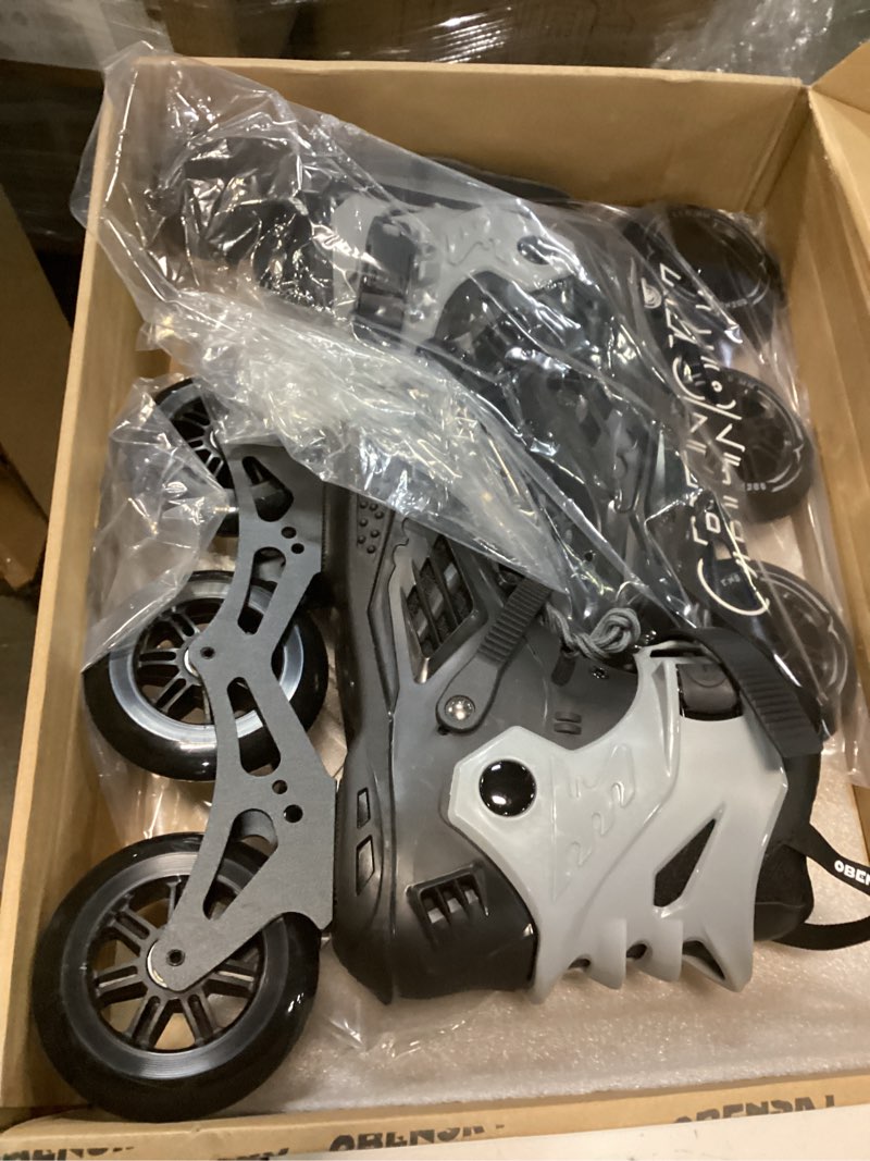 Condition photo showing Good Condition for Adults Roller Blades for Women & Men, Inline Skates High Professional Roller Blade for Teens, Fitness & Recreation Racing Skates, Black & Gray, Size 6.5-10.5 Men6.5/Women7.5/24.5cm