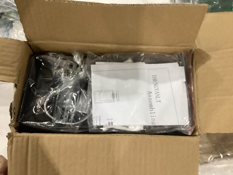 Condition photo showing New/Like New for 2 Pack Semi Flush Mount Ceiling Light, Black Metal Frame with Clear Glass Shade, Farmhouse Light Fixture for Kitchen, Island, Entryway, Porch, Foyer, Dining Room