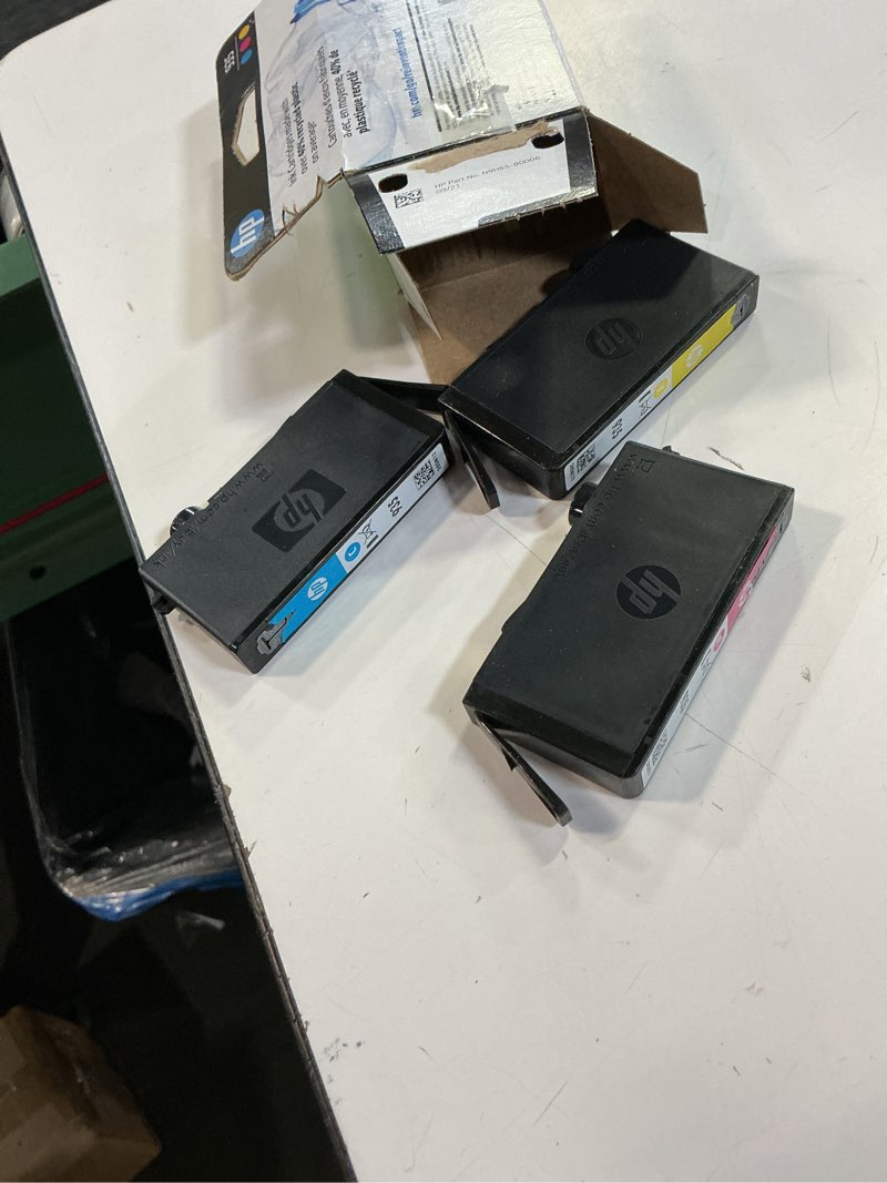 Condition photo showing As Is for hp 935 3-pack cyan/magenta/yellow original ink cartridges, per cartridge: ~400