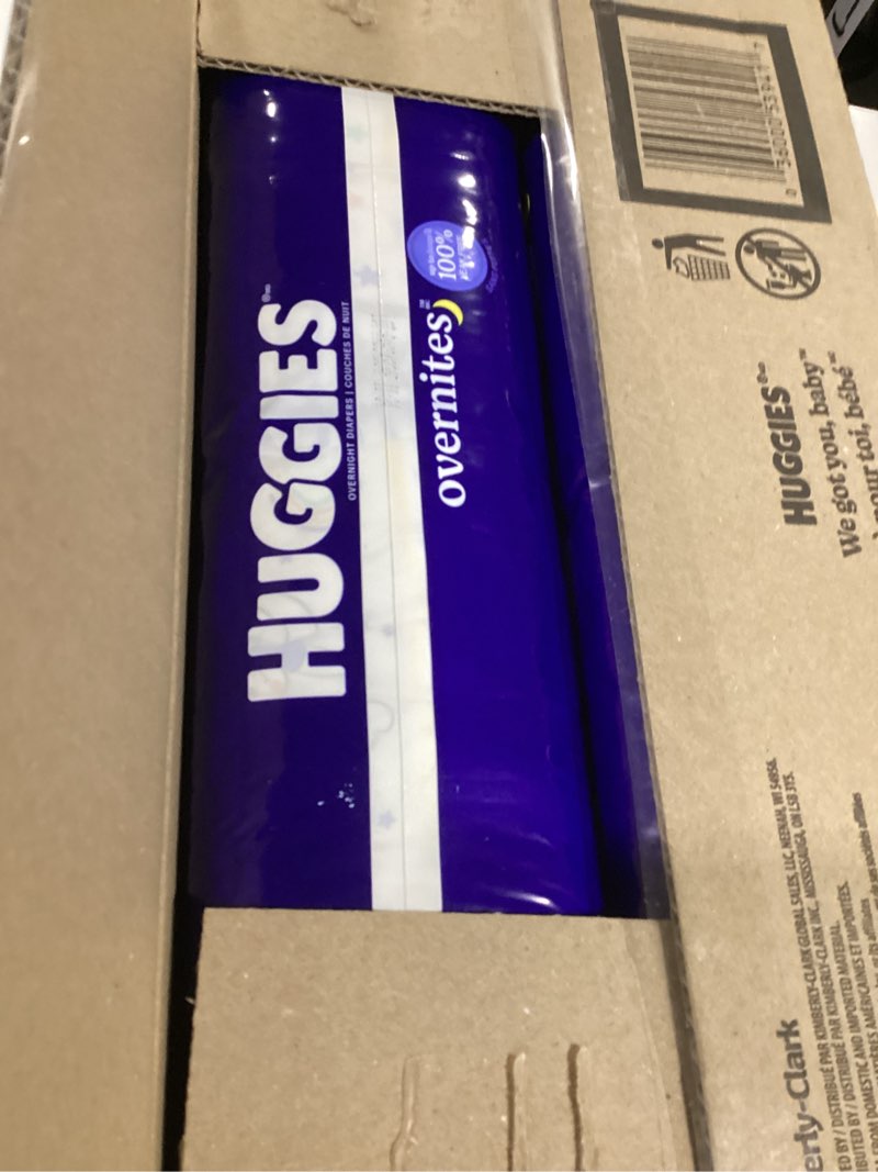 Condition photo showing New/Like New for huggies size 6 overnites baby diapers: overnight diapers, size 6 (35+ lbs), 84 ct (2 packs of 42), packaging may vary size 6 84