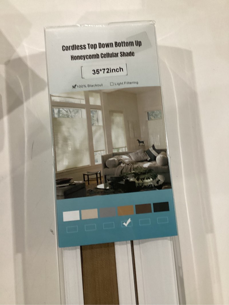 Condition photo showing New/Like New for Cordless top down bottom up honeycomb cellular shade 