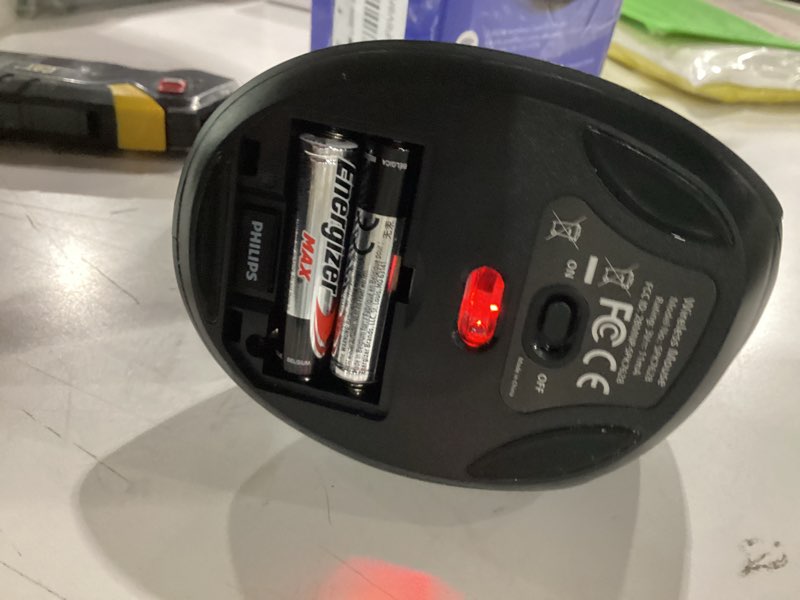 Condition photo showing Good Condition for Philips Ergonomic Mouse - Vertical Mouse with 800/1200/1600 Adjustable DPI, 6 Silent Buttons Design for S/M Hands, Auto Power Saving, Light Weight, 2.4GHz Wireless Mouse for Laptop, Desktop, PC-Black