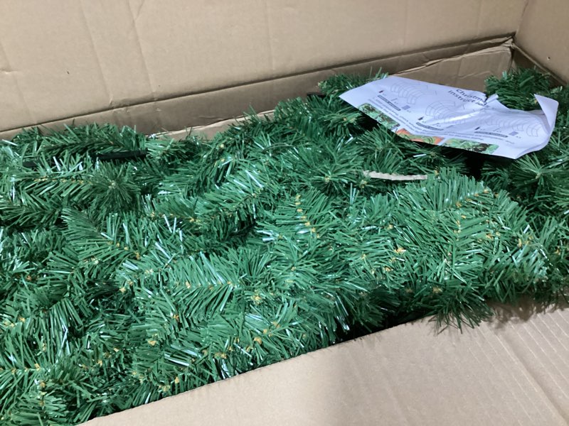 Condition photo showing As Is for 48in Large Christmas Outdoor Wreath - HOYECHI Lighted Wreaths Holiday Decor, Outdoor Wreath with 210 Colorful LEDs,714 PVC Tips, Metal Hook, 9 Functions, Timer, Power Plug-in, Remote Controls 48 Inch