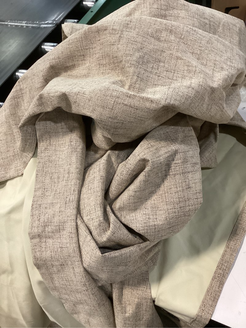 Condition photo showing Good Condition for miulee 100% blackout linen textured curtains for bedroom solid thermal insulated copper brown grommet room darkening curtains & drapes luxury decor for living room nursery 52 x 108 inch (2 panels) copper brown 52"w x 108"l (pack of 2)