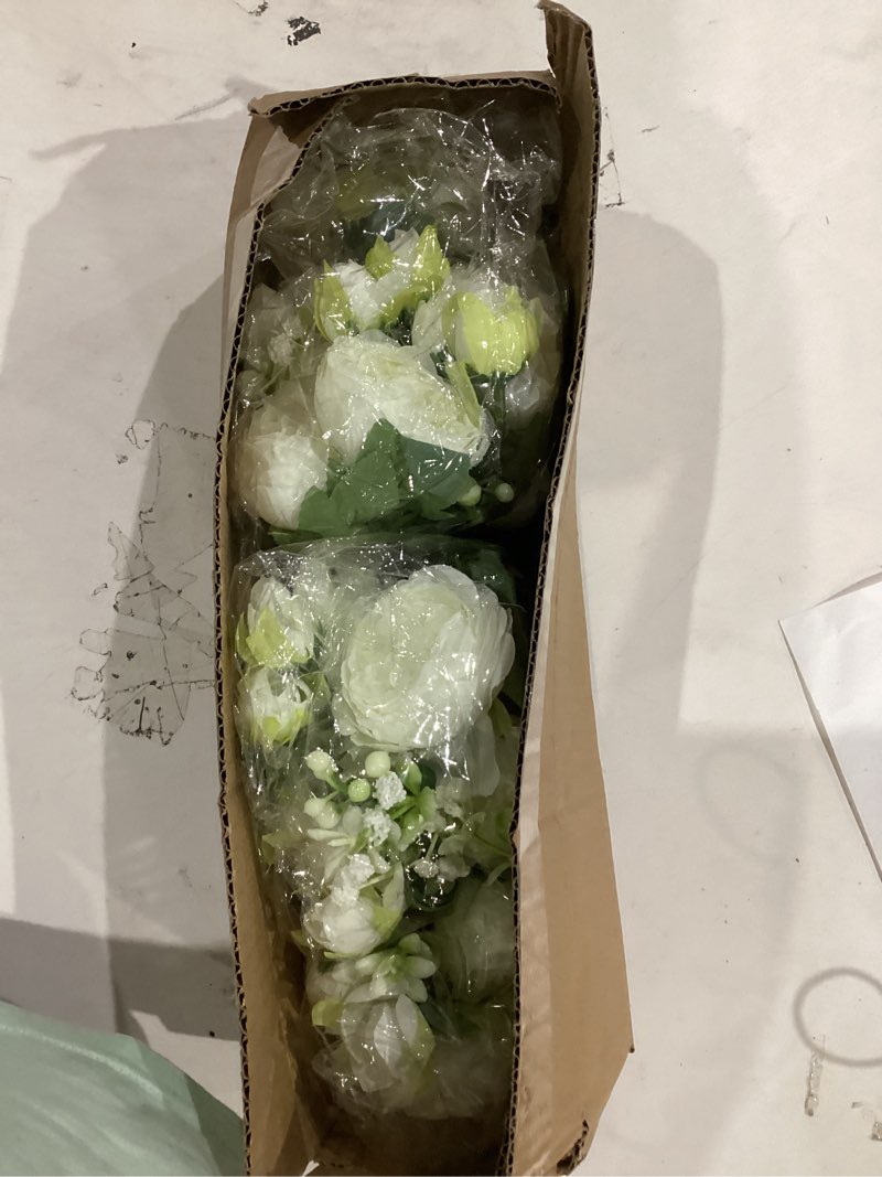 Condition photo showing New/Like New for 4 Bundles Artificial Peonies Silk Flowers, White Faux Peony Bouquet Florals Arrangements Decor for Farmhouse Home Boho Wedding Table Centerpiece, Fake Plastic Flowers Bulk Vase Decoration (White) White 4PCS