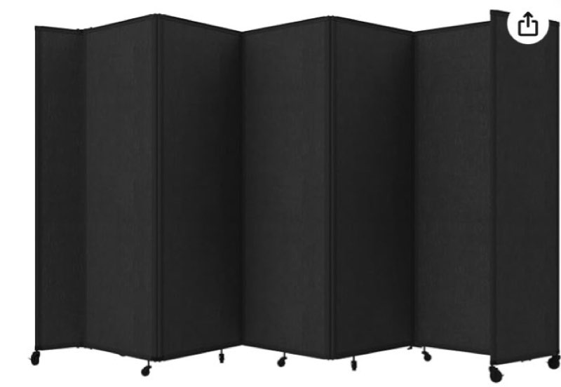 Versare Room Divider 360 Portable Wall Partition | Folding Panels | Large Freestanding Divider | Locking Wheels | Temporary Room Separator