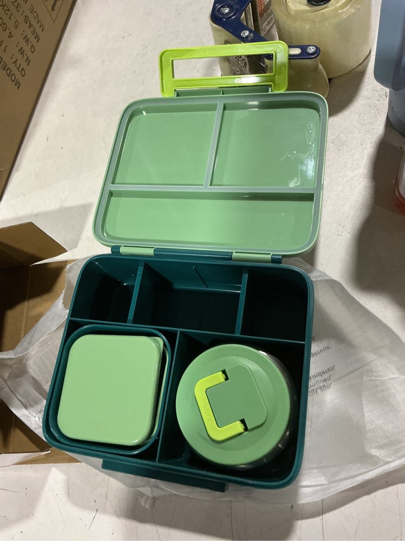 Condition photo showing Good Condition for bento lunch box set for kids with 8oz soup thermo, leak-proof lunch containers with 4 compartment, kids thermo hot food jar and insulated lunch bag for kid to school-blue