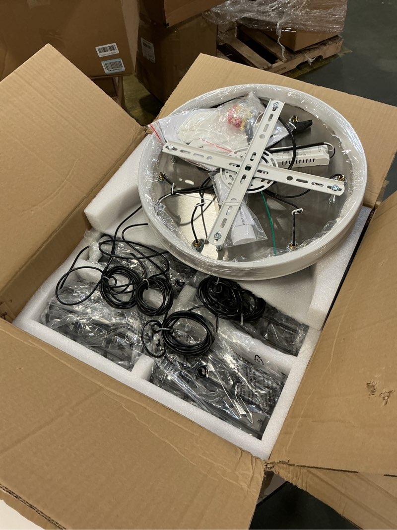 Condition photo showing New/Like New for 6-Lights Modern Crystal Pendant Lights for Kitchen Island LED Dimmable Glam Pendant Lighting Chandelier for Dining Room Hallway Corner Lamp Black