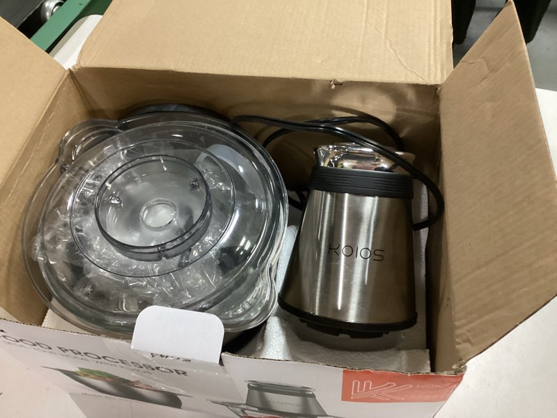 Condition photo showing Good Condition for koios food processor, 500w electric food chopper with 2 bowls (8 cup+8 cup) & 2 bi-level blades&, small electric grinder meat processor for nuts, meat, onion, garlic, baby food, black