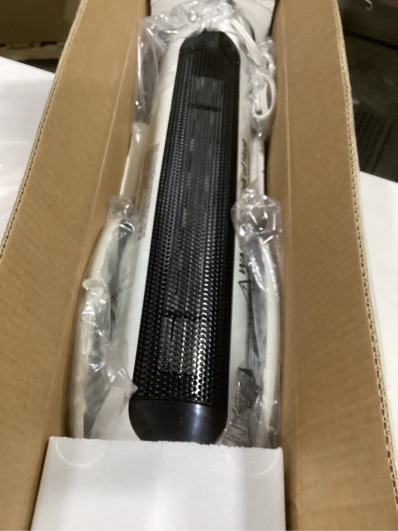 Condition photo showing As Is for Space Heater, 34" Space Heater for Large Room with Remote, 1500W Tower Heater with 12H Timer, 70° Oscillating, Adjustable Thermostat, Overheating & Tip-over Protection, Indoor Use, White