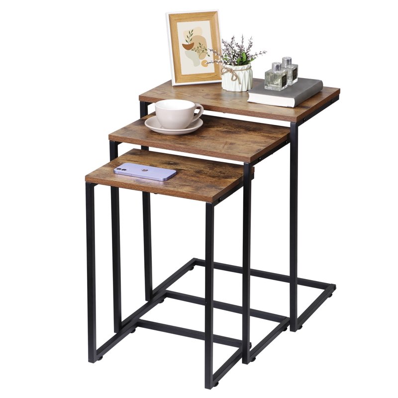 Jalan C-Shaped Small Couch End Tables set of 3