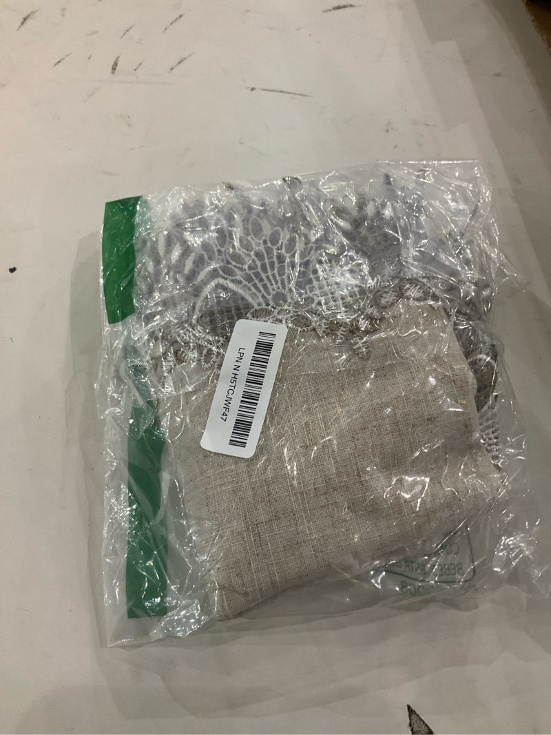 Condition photo showing As Is for Natural Linen Table Runner 60 inches Neutral Earth Tones Beige Lace Handcrafted Coffee Table Runners Dresser Scarf for Spring Easter Summer Kitchen Wedding Party (Natural, 16”x60”) Natural 16”x60”