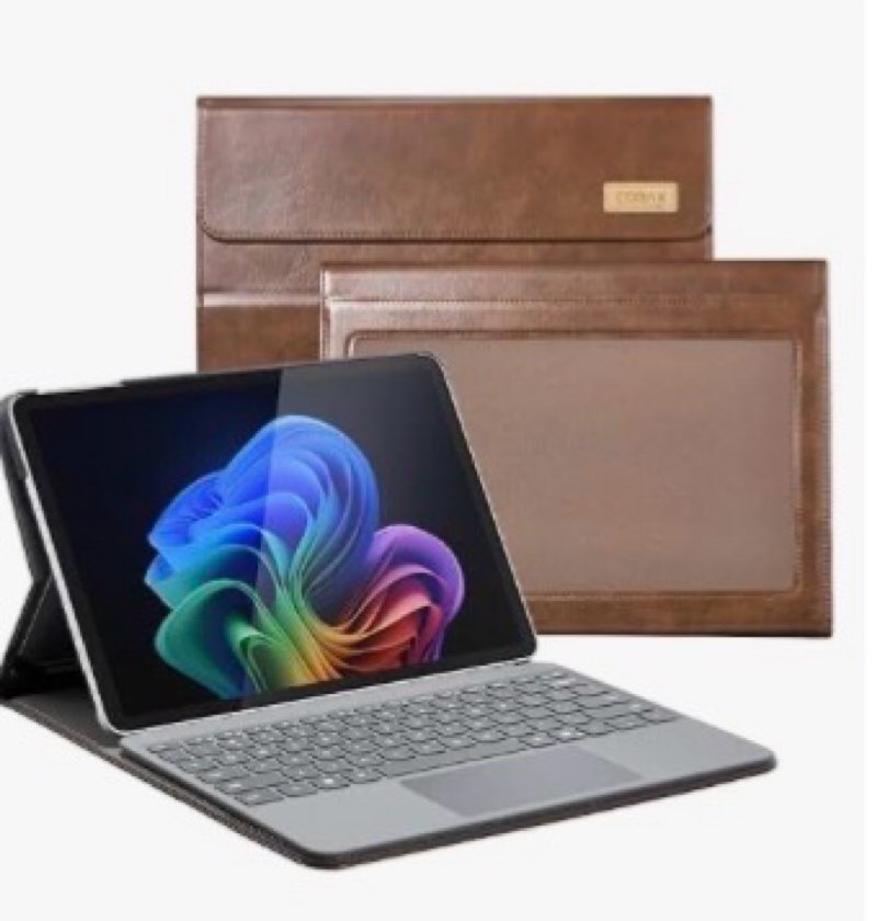 cobak case for microsoft surface pro 12" (2025), premium business cover with multi-angle stand, embe